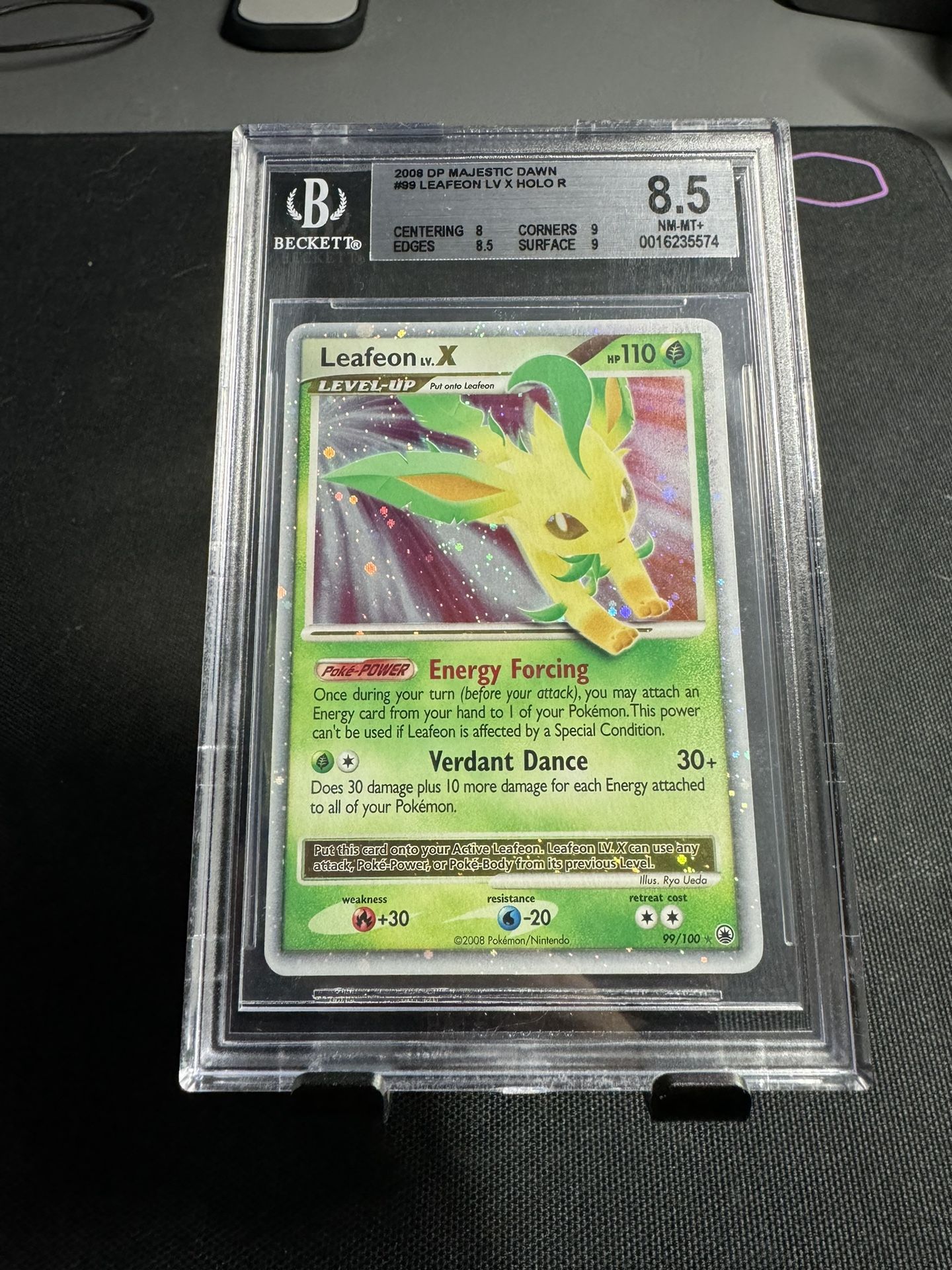 BGS 8.5 Leafeon LV. X Holo Rare #99/100 Diamond Pearl Majestic
