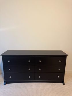 Black 6-Drawer Double Dresser