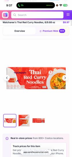 Thai red curry noodles 6 pack from costco