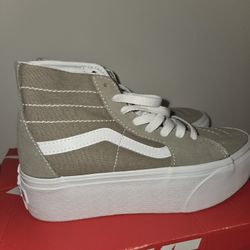 Beige Wedged High top Vans