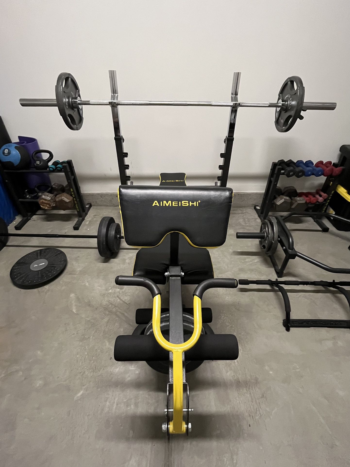 Gym equipment, Bench, Weight Set, Cyclace Exercise Bike (Selling All Together Only)