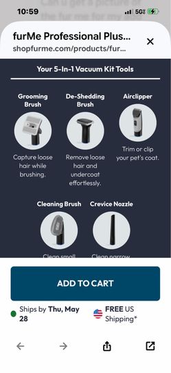 Gently Used furMe Professional PLUS Pet Grooming Vacuum Kit - $160!