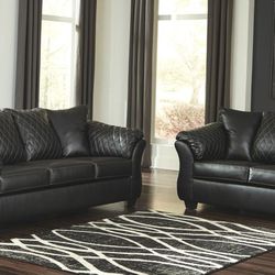 Sofa and Loveseat - Leatherette