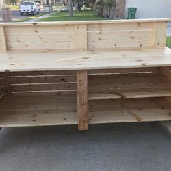Outdoor BBQ serving table
