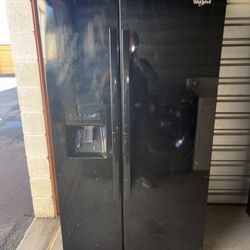 Black Whirlpool Refrigerator And Freezer