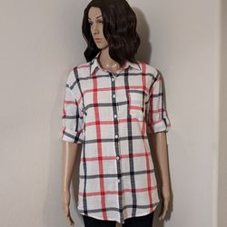 Adora Women's Plaid Shirt, Size L