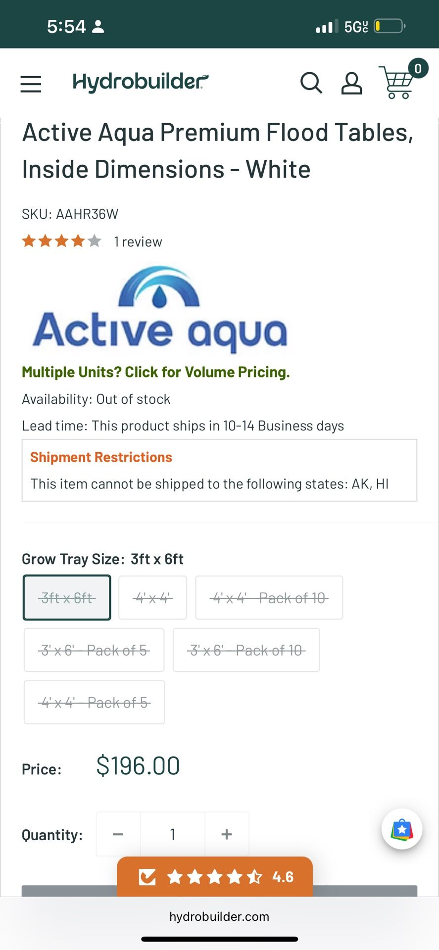 Active Aqua Premium Flood Tables