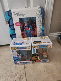 Stitch funko and blanket set