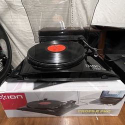 ION PROFILE PRO Record Player WITH ORIGINAL BOX , USB Turntable With Input 