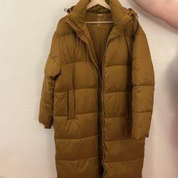Girlfriend Collective Puffer Long Jacket (Gold)