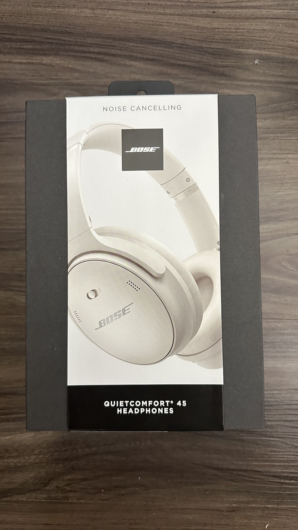 Bose QuietComfort 45 - Headphones with mic - full size - Bluetooth - wireless, wired - active noise canceling - 2.5 mm jack - smoke white