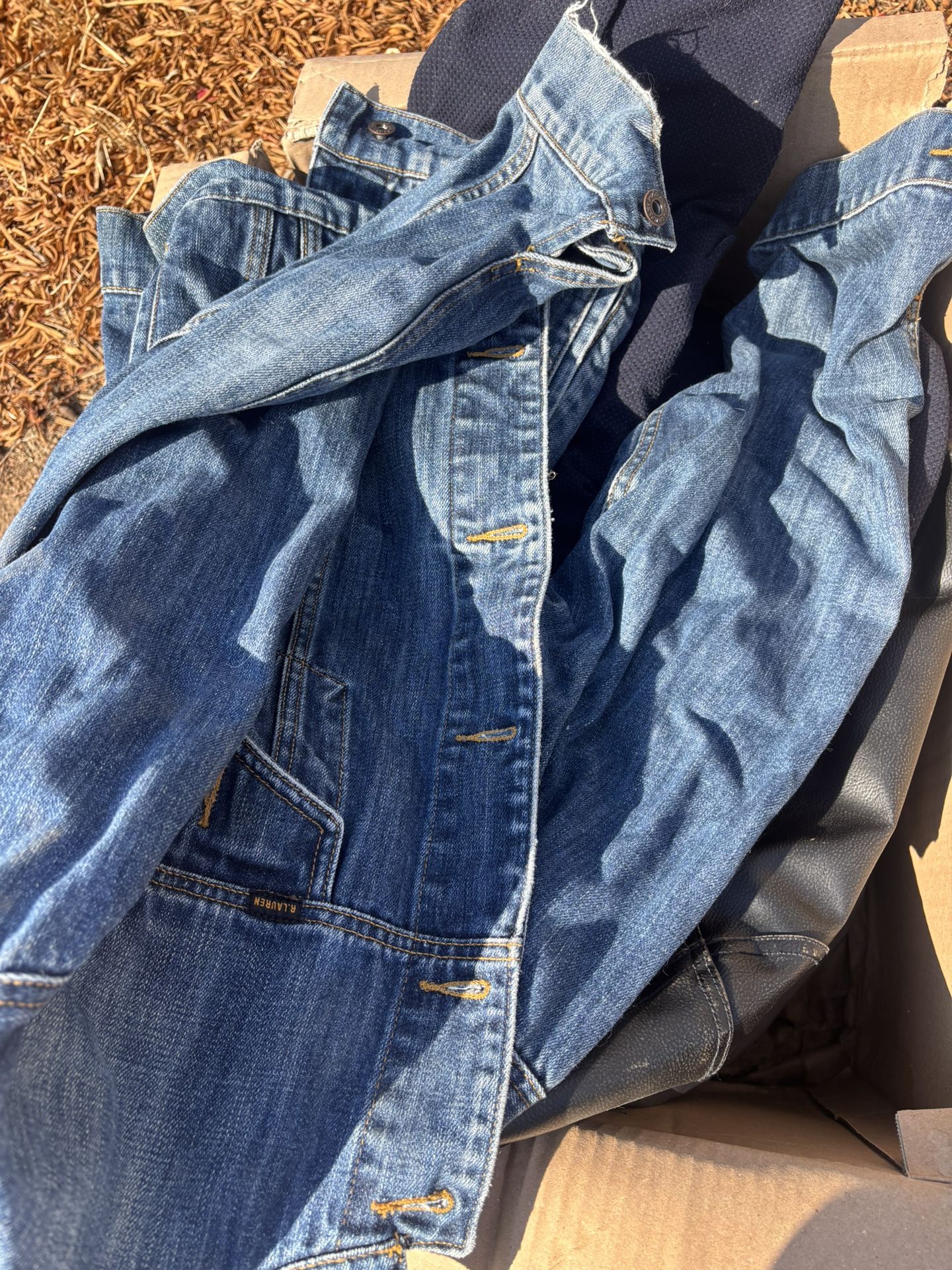 Box of Men's Clothes, Shoes, And Belts