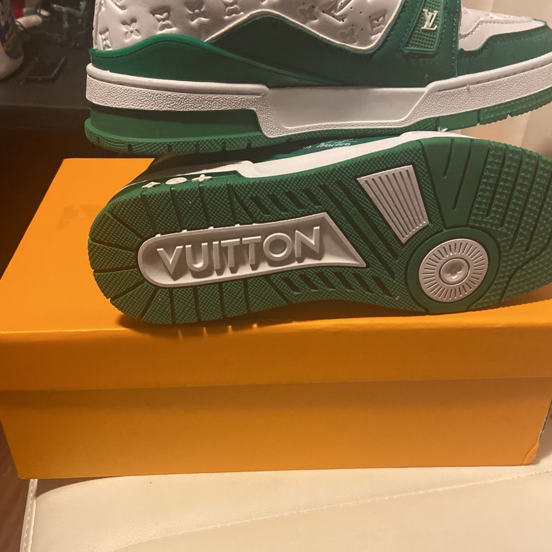 Green And White Louis Vuitton Shoes - 2 For Sale on 1stDibs