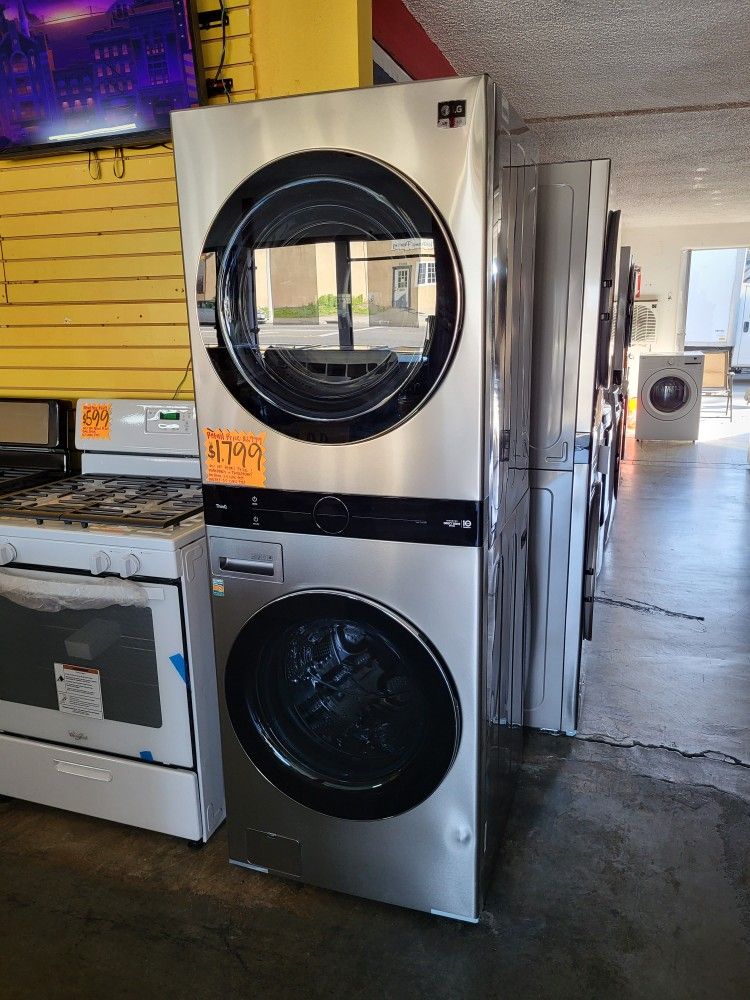 New LG Studio WashTower Single Unit Front Load Washer 5.0 Cubic Feet & Gas Dryer 7.4 Cubic Feet