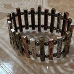 Metallic Bracelet W/ Words Of Affirmation