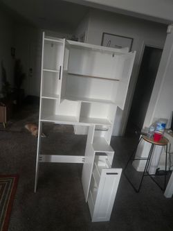 White Over-the-Toilet Storage Cabinet