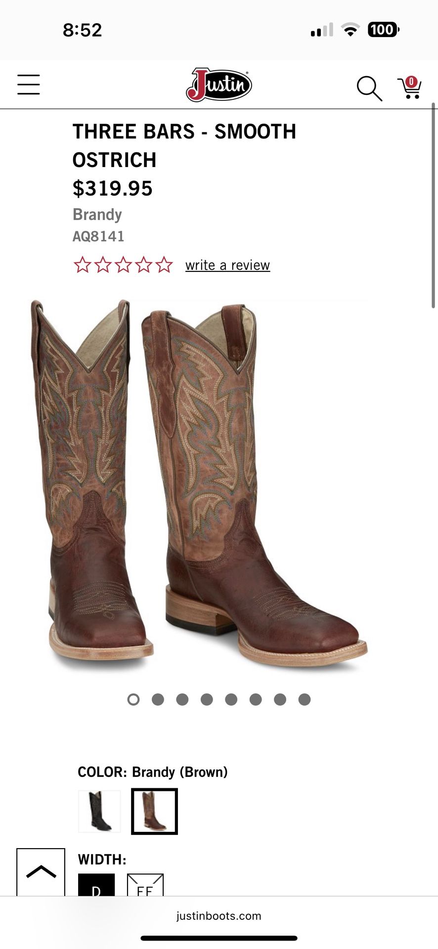 Justin Boots Ostrich