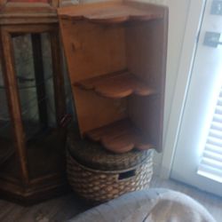 Solid Oak Corner Shelf