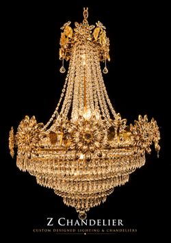 Antique - rare large crystal chandelier