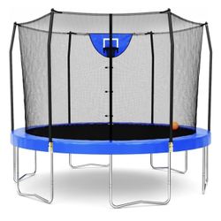 Skywalker 12ft Trampoline With Net And Basketball Hoop (NEW)