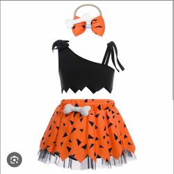 Kids Caveman Costume Historical Stone Age Birthday Outfits for Girls Boys Halloween Dress Up Party Photo Shoot, Size 120