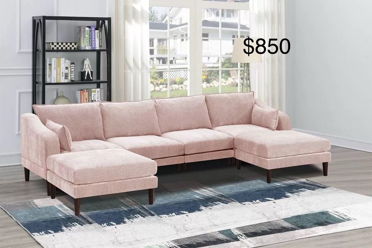 New Blush Sectional Couch / Free Delivery