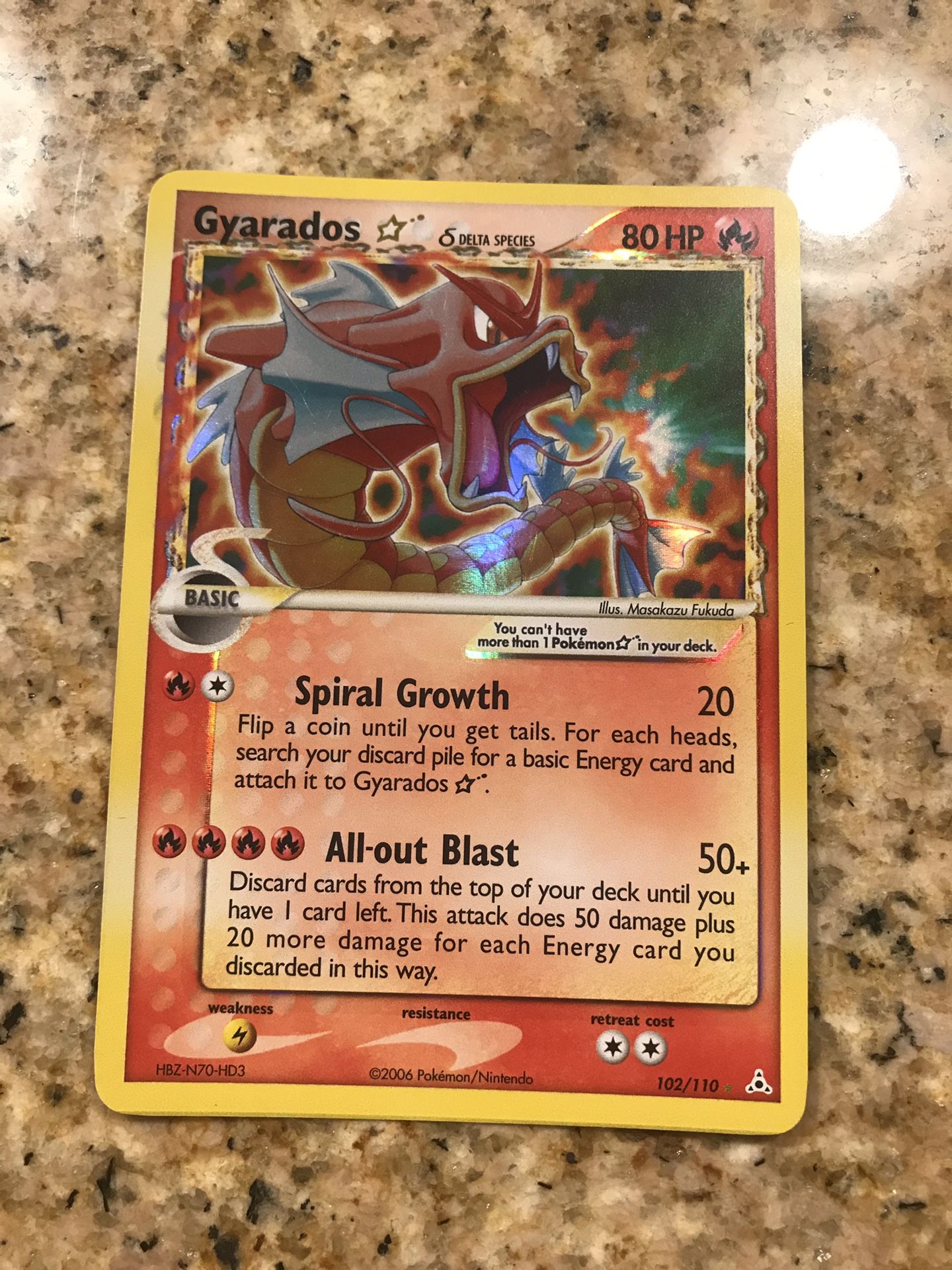 Red Gyarados Pokemon Card