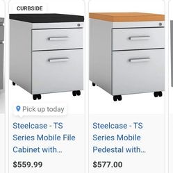 Steelcase TS Series Mobile Pedestal with Cushion Top

