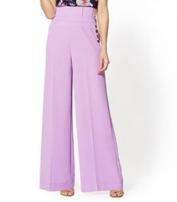 high-waisted lavender palazzo/wide-leg pants