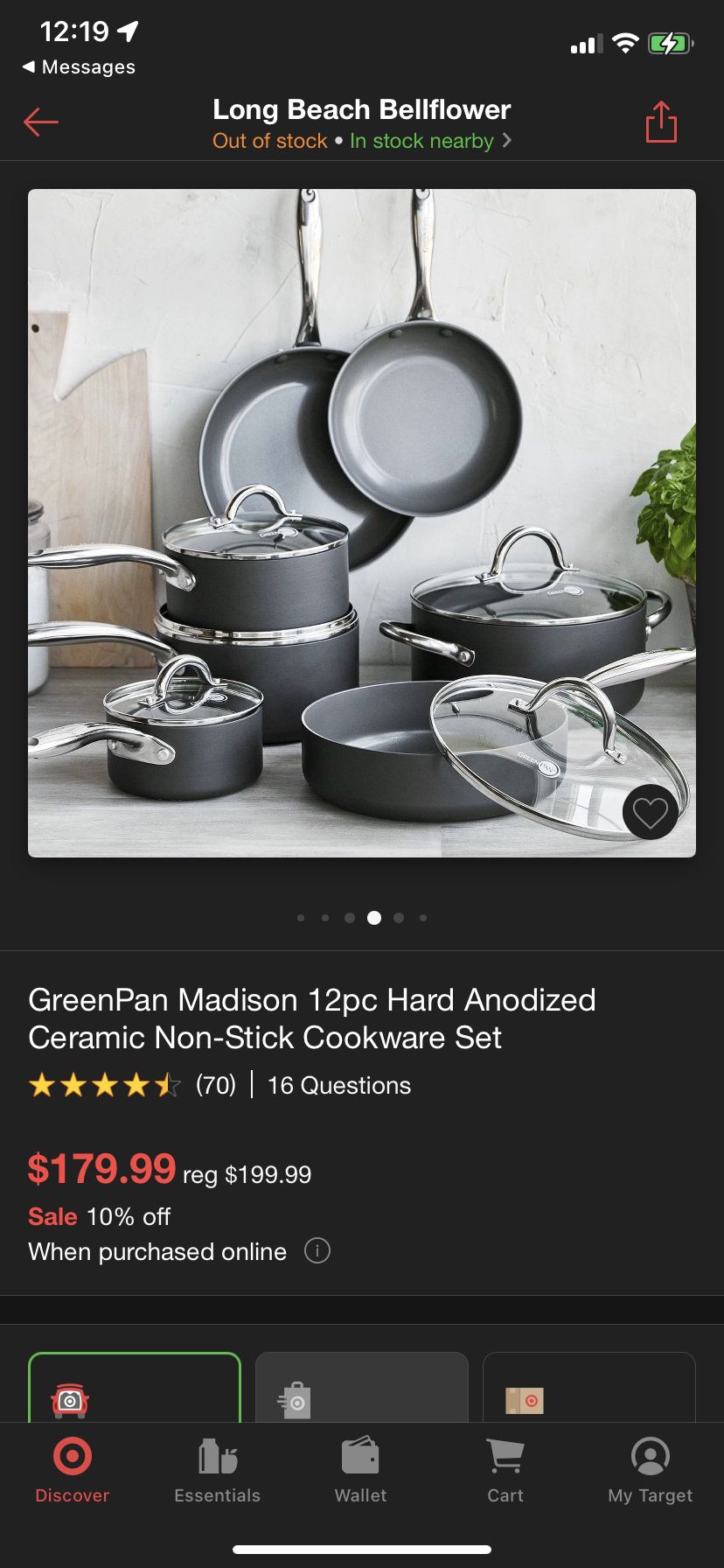 Greenpan Madison 12pc Hard Anodized Ceramic Non-stick Cookware Set