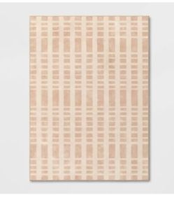 4'x5'6" Washable Checkered Area Rug Tan - Room Essentials