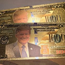 Pair of Trump $1000 Gold Foil Notes