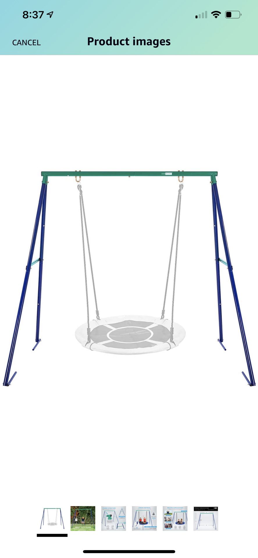 Metal Frame Full Steel Swing Stand, Hold up to 440 lbs, Saucer Swing NOT Included