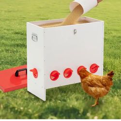 New in the box 10-Ports Metal Chicken Feeder, Automatic Poultry Feeder Gravity Feeder for Chickens, Ducks, Geese, Turkeys
