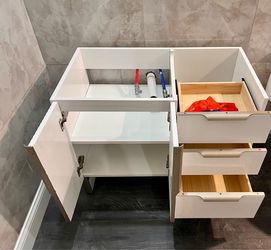 White Bathroom Vanity Cabinet with Drawers
