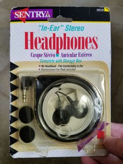 Sentry In-Ear Stereo Headphones. Complet with storage box. Replacement Ear Pads Included. 😀