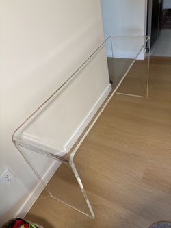 CB2 Acrylic Waterfall Console Table