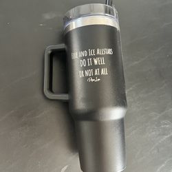 Black, 40 Oz Tumbler With Straw, NIB