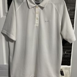 Vintage Nike Polo Shirt Men’s XL Gray White Solo Swoosh Casual Embroidered Logo