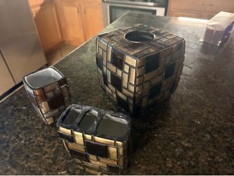 3-piece mosaic tile bathroom accessory set,  The Price is for all 3