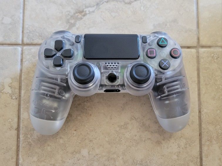 PS4 Controller - Crystal Clear - Transparent - Playstation 4 Joystick - PS3 - Playstation 3 - Wireless - Bluetooth 