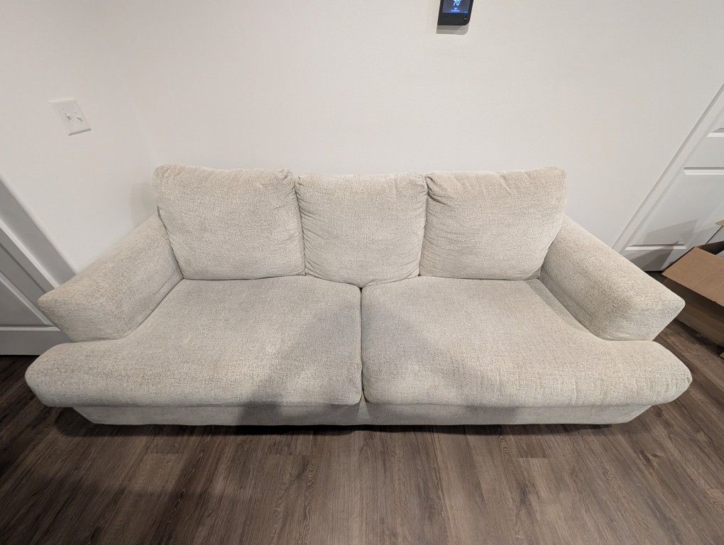 Light Gray Loveseat/Sofa – $300