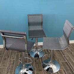 New 3 Gray Bar Stools 