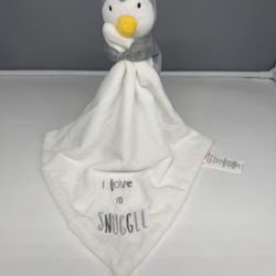 Grey & White Penguin Snuggle Lovey HTF