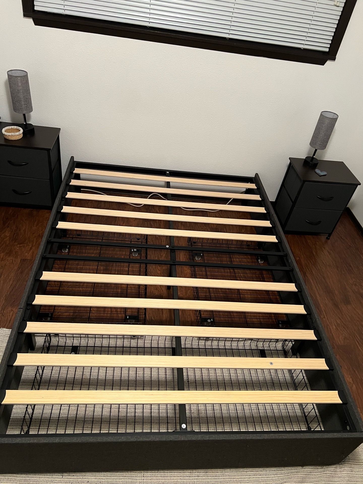 Full size bed frame and mattress