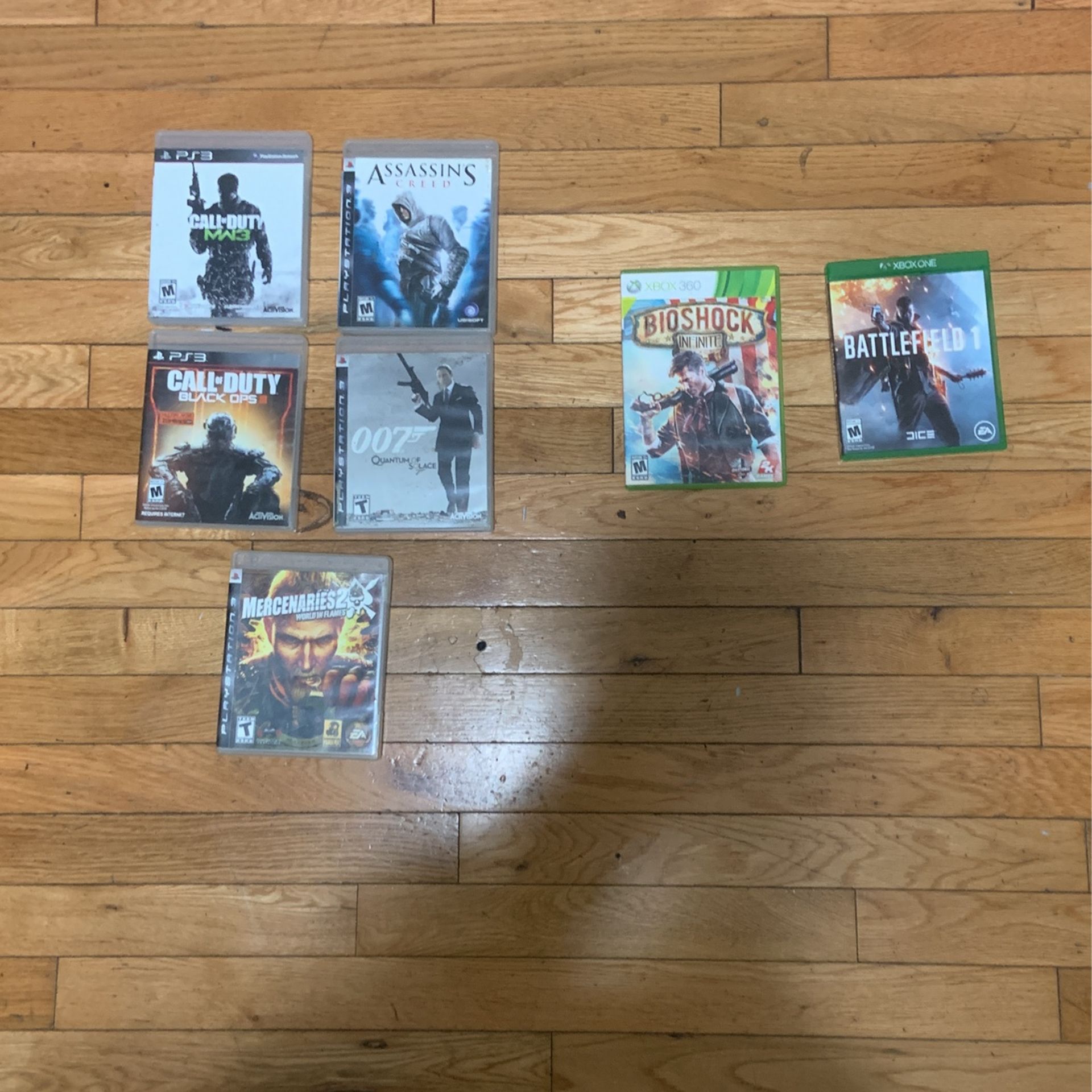 (5) PS3 Games (1) Xbox 360 (1) Xbox 1