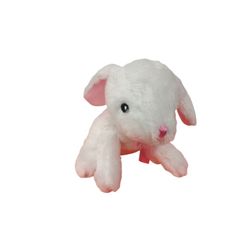 Bunny Plush White Rabbit Ribbon Pink & Pink Nose Easter Hare Stuffed Animal