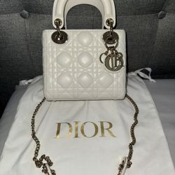 Mini Lady Dior Bag In Latte Cannage Lambskin