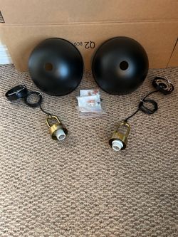 TinHon 12" Matte Black Pendant Lights