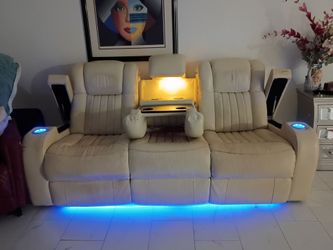 Cream leather couch